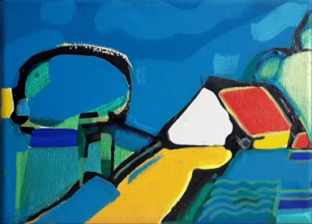 Můj dům - akryl na plátně 15 x 20 cm - 4000,-Kč
